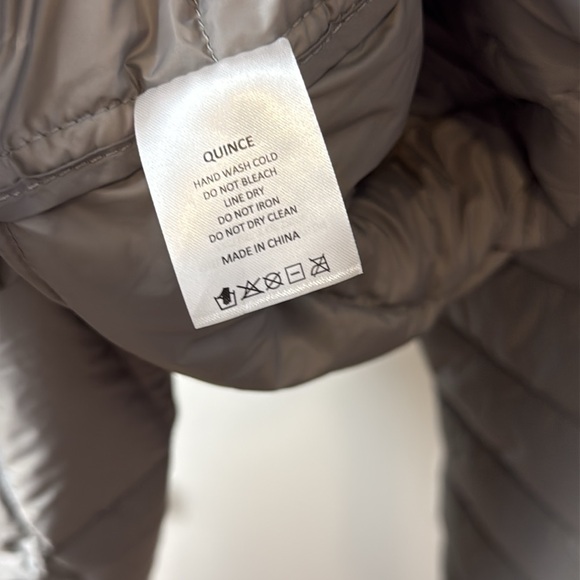 Quince Gray Hooded Puffer Coat Lightweight Down Long Jacket NWT small - Picture 11 of 13